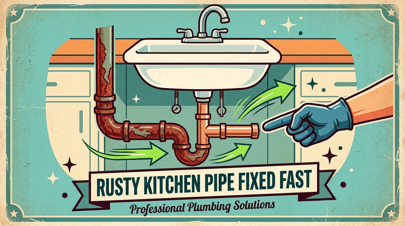 Rusty Kitchen Pipe Fixed Fast