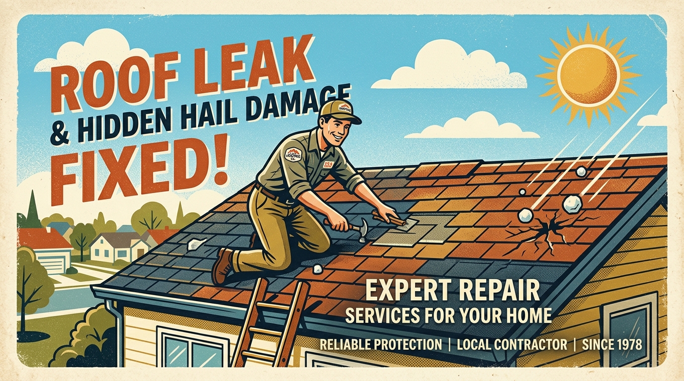 Roof Leak & Hidden Hail Damage Fixed