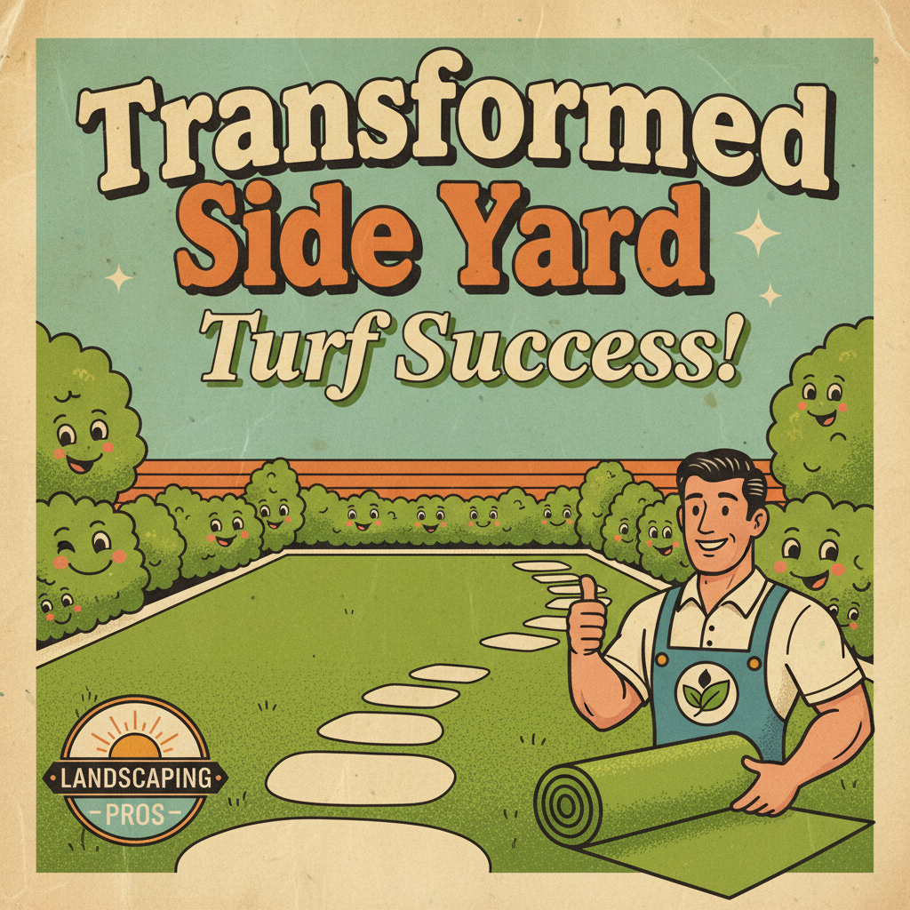 Transformed Side Yard: Turf Success!